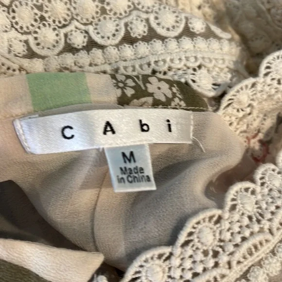 SOLD❤️❤️❤️ Cabi Whisper gauze crochet lace trim tank - Picture 7 of 7